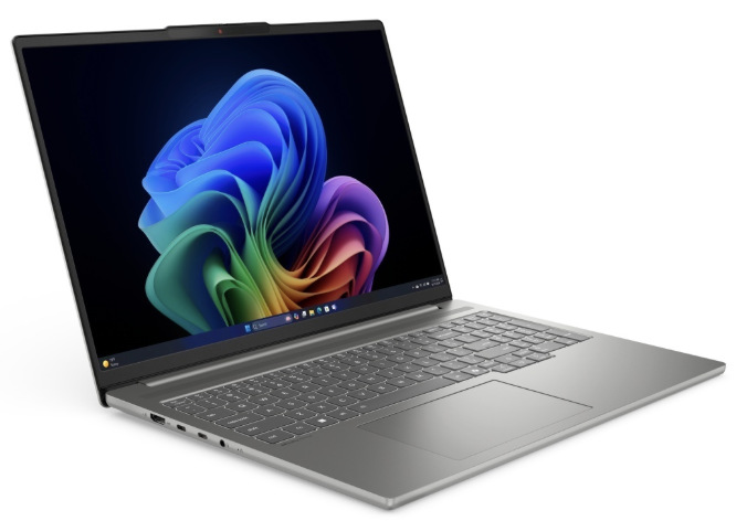 Notebook Lenovo IdeaPad Pro 5 16AKP10 z ľavého uhla s viditeľnými bočnými konektormi