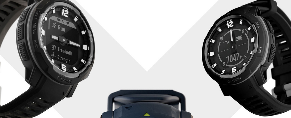 Inteligentné hodinky Garmin Instinct Crossover Solar modré