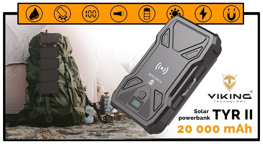 Powerbank Viking TYR II, 20 000mAh čierny Powerbank Viking TYR II, 20 000mAh čierny