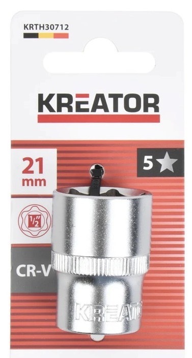 Nástrčná hlavica Kreator s rozmerom 21 mm, kvalitná oceľ