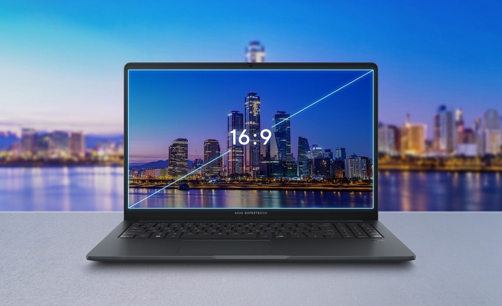 Notebook Asus ExpertBook B1 sivý Obrazovka 16 : 9 pri notebooku Asus ExpertBook B1