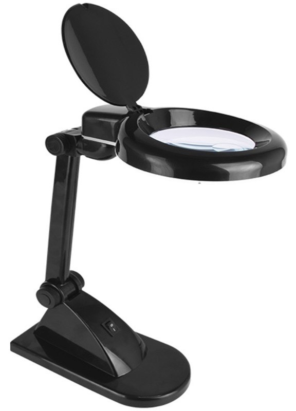 Stolná lampa Geti lupa GDM23A, 3 + 12 dioptrí čierna