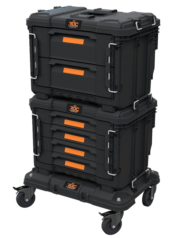 Box na náradie Keter ROC Pro Gear 262661 podporuje vrstvenie boxov na seba