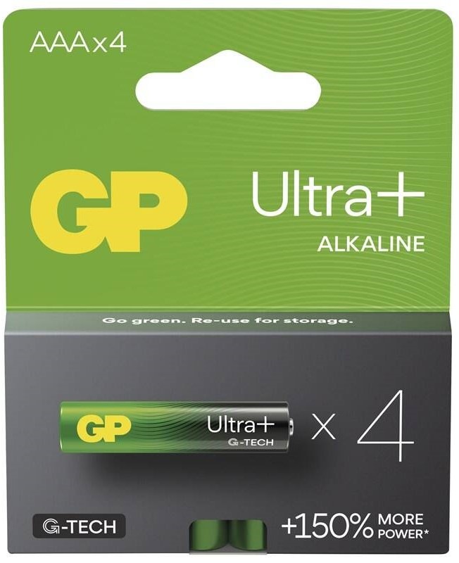 Batéria alkalická GP Ultra Plus AAA (LR03), 4 ks