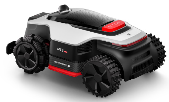 Robotická kosačka Dreame A3 AWD 1000 Bočný pohľad na robotickú kosačku Dreame A3 AWD 1000 s veľkými terénnymi kolesami a systémom EdgeMaster