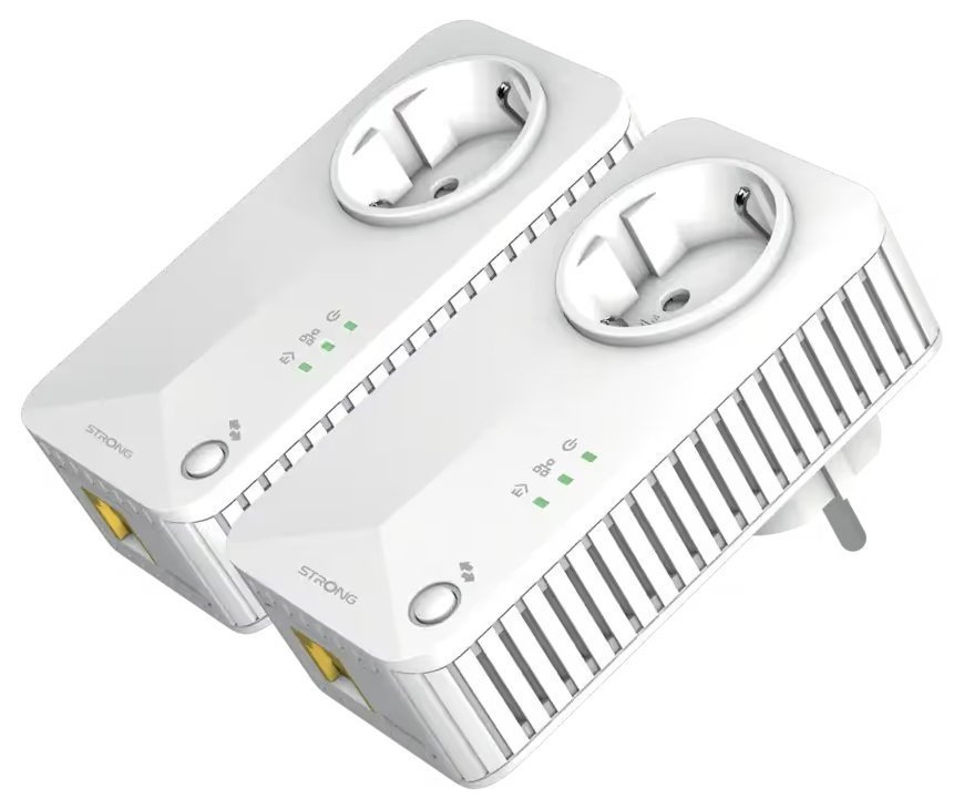 Sieťový rozvod LAN po 230V Strong sada 2 adaptérov Powerline 600 DUO EU/ 600 Mbit/s/ 1x LAN biely Sieťový rozvod LAN po 230V poskytuje dosah až 300 metrov