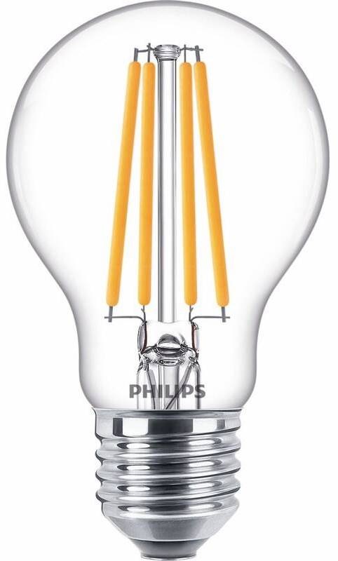 LED žiarovka Philips filament klasik, E27, 10,5W, studená biela