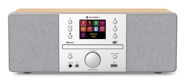Mikro HiFi systém GoGEN IR 267 BTDAB strieborný/hnedý All-in-One Audio systém GoGEN IR 267BT-DAB, internetové rádio