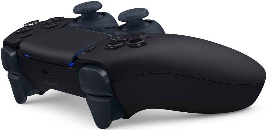 Bezdrôtový ovládač Sony DualSense pre PS5 + kábel USB pre PC čierny detail spúšťa na gamepade DualSense s adaptívnym odporom