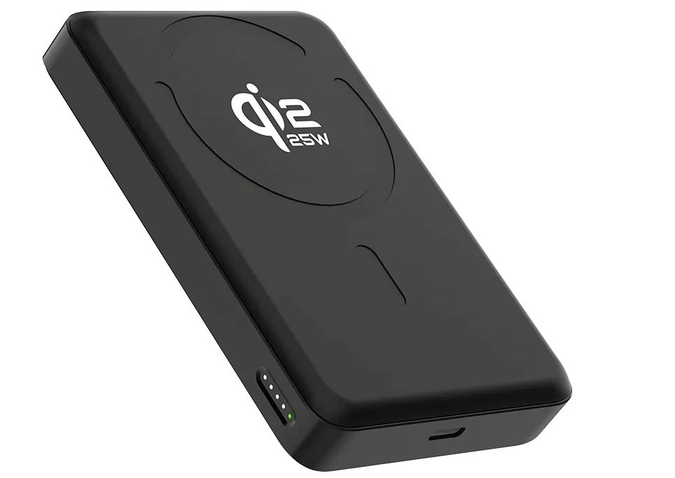 Powerbanka ERPOWER Twiggy Qi2 5000 mAh podporuje USB-C Power Delivery nabíjanie až 35 W