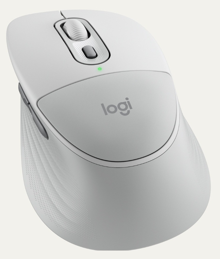 Bezdrôtová myš Logitech Signature M850 L Wireless v bielom prevedení s ergonomickým tvarom a rolovacím kolieskom SmartWheel