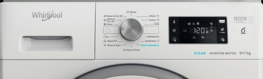 Práčka so sušičkou Whirlpool FreshCare+ FFWDB 976258 SV EE biela