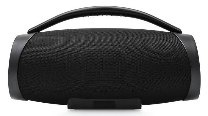 Zadný pohľad na čierny bezdrôtový reproduktor JVC XS-E834B s madlom