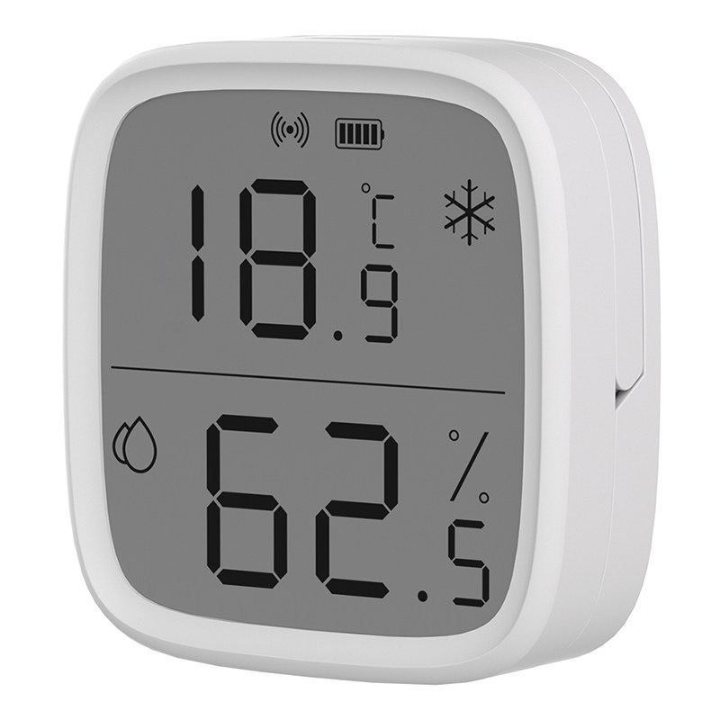 Senzor teploty a vlhkosti Sonoff s protokolom ZigBee s LCD displejom, biela farba