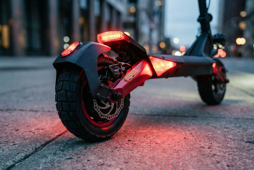 Detail na zadné koleso kolobežky Sencor Scooter X50 OFF-ROAD