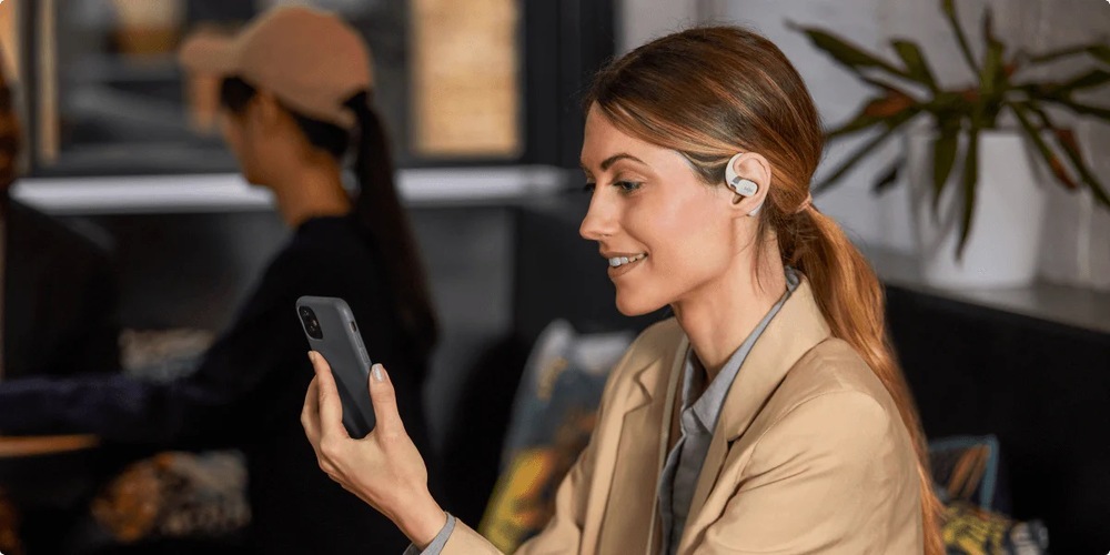 Slúchadlá Shokz OpenFit béžová Shokz OpenFit