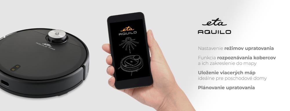 Robotický vysávač ETA Aquilo PRO 7243 90000 čierny Robotický vysávač ETA Aquilo PRO 7243 90000 čierny