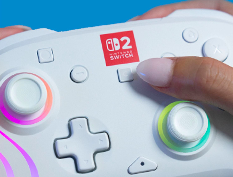 Gamepad Turtle Beach Afterglow Wave Wireless RGB, NS2 biely Prst stláčajúci tlačidlo C pre otvorenie funkcií GameChat na Nintendo Switch 2″ width=