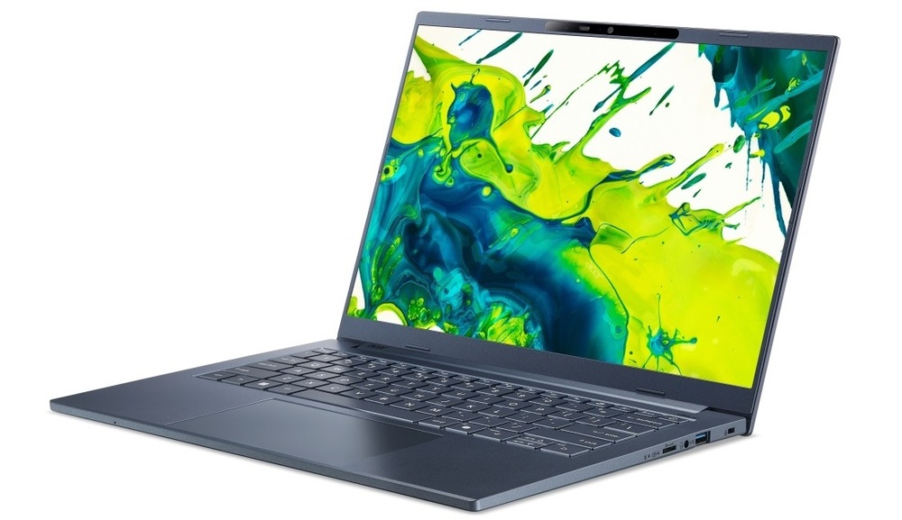Notebook Acer Aspire 14 AI (A14-11M-X6R7) modrý Notebook Acer Aspire 14 AI (A14-11M-X6R7) otočený doľava