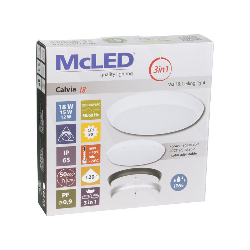 LED stropné svietidlo McLED Calvia 18 čierne/strieborné/biele LED stropné svietidlo McLED Calvia 18 čierne/strieborné/biele