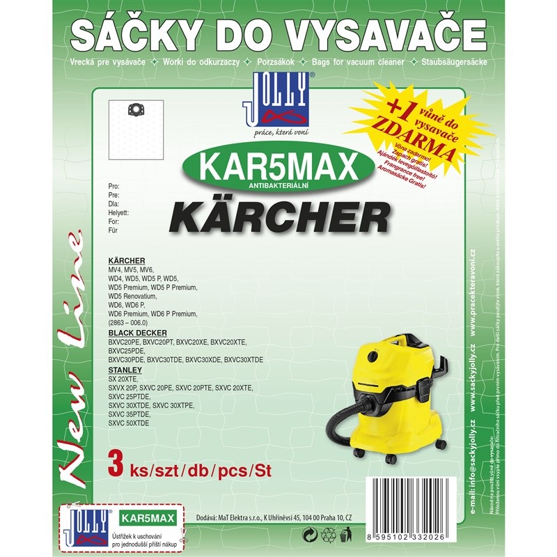 Vrecká pre vysávače Jolly MAX KAR 5 (3 ks)