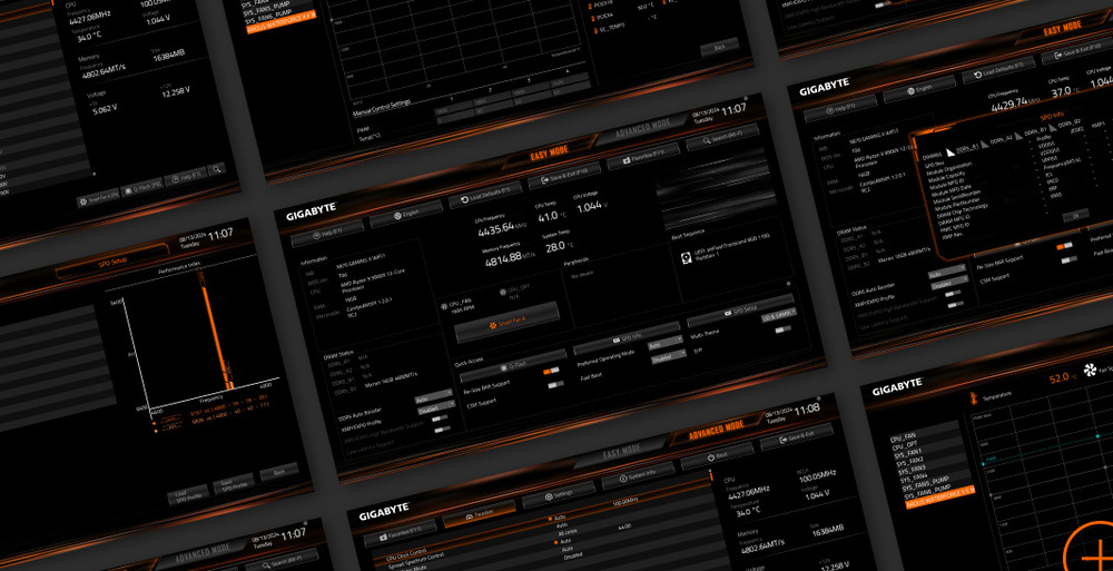 Základná doska GIGABYTE X870 EAGLE WIFI7 Na úpravu systému a jednotlivých komponentov slúži prehľadné BIOS rozhranie