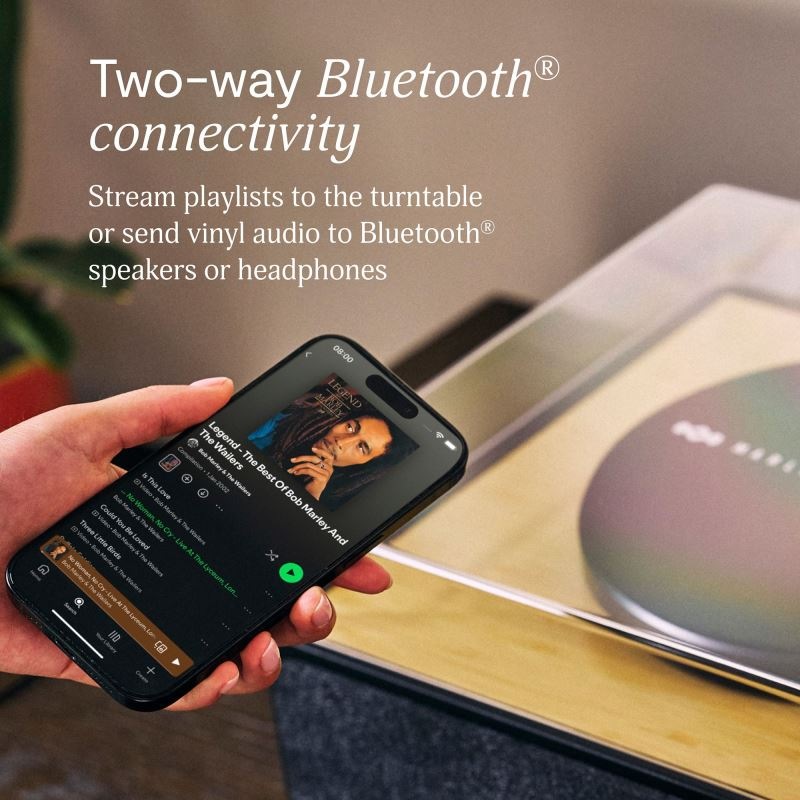 Gramofón Marley Rise Up čierny/hnedý Gramofón MARLEY Rise Up pripojenie cez Bluetooth
