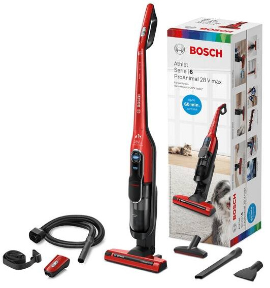 Tyčový vysávač Bosch BCH86PET2 Athlet ProAnimal 28Vmax, Serie 6 červený