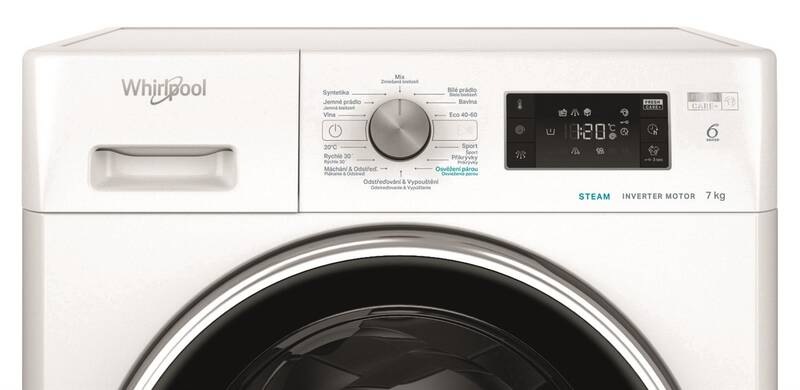 Práčka Whirlpool FFB 7469 BCV CS biela Práčka Whirlpool FFB 7469 BCV CS, český panel, voľne stojaca, vopred plnená, biela