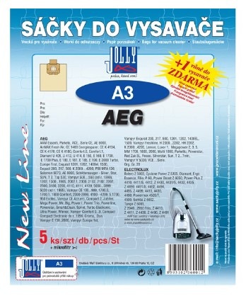 Vrecká pre vysávače Jolly A 3 (5 ks)