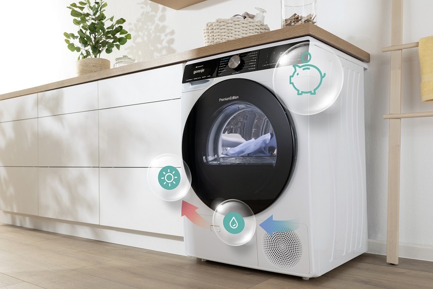 Sušička prádla Gorenje DAP93SWI, biela, Tepelné čerpadlo
