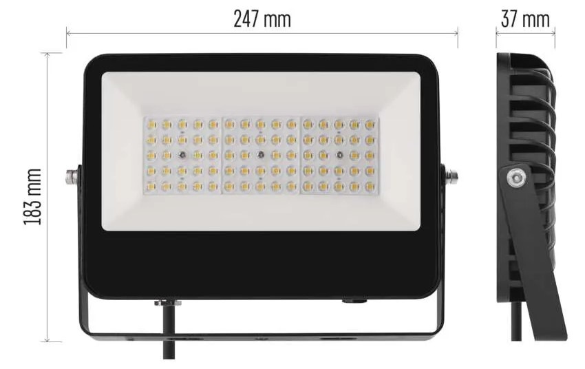 Reflektor EMOS AVENO, 48W, 7200lm, neutrálna biela čierny LED REFLEKTOR AVENO 48W 7200LM IP66 NW