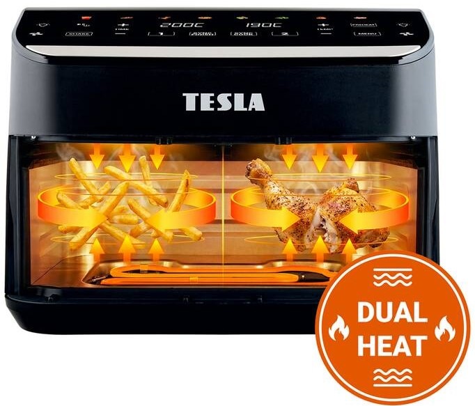 Fritéza teplovzdušná Tesla AirCook DualHeat QD464 XXL čierna Fritéza teplovzdušná Tesla AirCook DualHeat QD464 XXL čierna