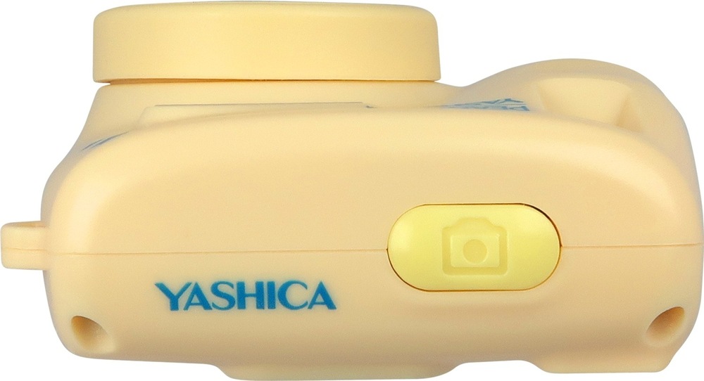 Digitálny fotoaparát Yashica x Peanuts Mini Digital Camera béžový Horný panel kompaktného fotoaparátu s tlačidlom spúšte