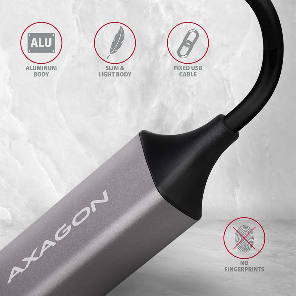 Sieťová karta Axagon USB-C 3.2 Gen 1 - Gigabit Ethernet sivá Sieťová karta Axagon USB-C 3.2 Gen 1 - Gigabit Ethernet sivá