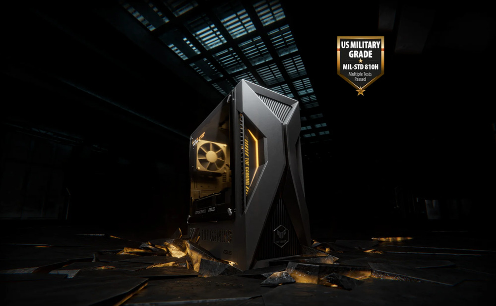 Herný počítač Asus TUF Gaming T500 sivý Asus TUF Gaming T500 je odolný podľa MIL-STD-810H