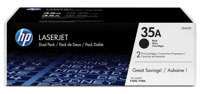 Toner HP 35A, 2x 1 500 strán, 2-pack čierny