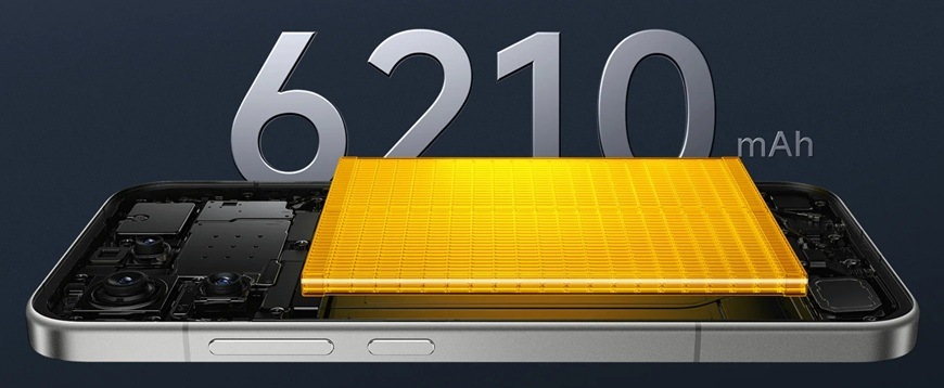 Mobilný telefón Poco F8 Pro 5G 12 GB / 512 GB modrý Detail obrázku s náhľadom na batériu.
