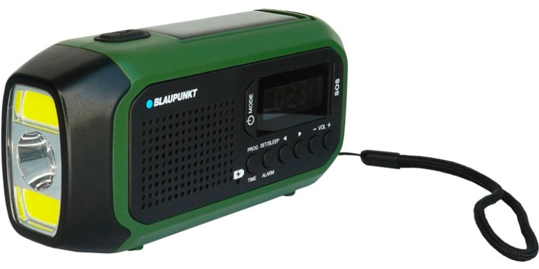 Rádioprijímač Blaupunkt ER20GR Survival prenosné núdzové rádio s dynamom čiernozelené prevedenie