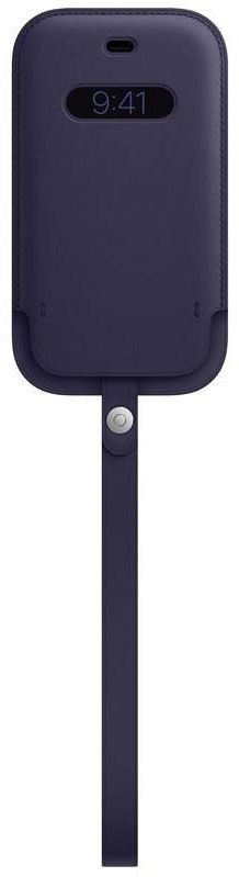 Kryt na mobil Apple Leather Sleeve s MagSafe pre iPhone 12 Pro Max - tmavo fialové