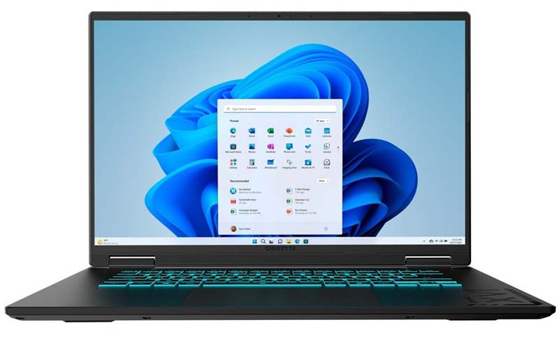 Notebook Gigabyte GAMING A16 PRO v čiernej farbe.