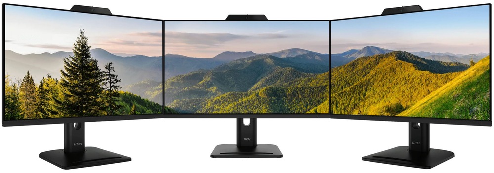 Monitor MSI PRO MP272PMG čierny Tri monitory MSI PRO MP272PMG vedľa seba pre prácu s viacerými obrazovkami