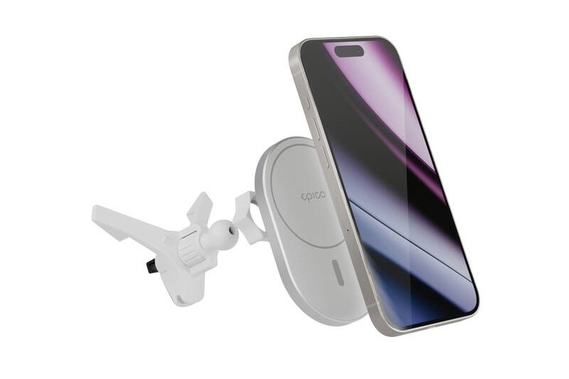Držiak na mobil Epico Elipse s MagSafe 15W strieborný