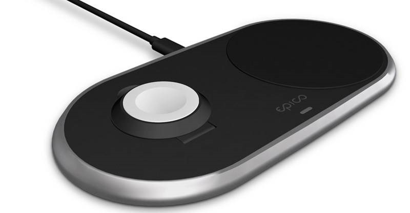 Bezdrôtová nabíjačka Epico 2v1 Wireless Charging Base čierna