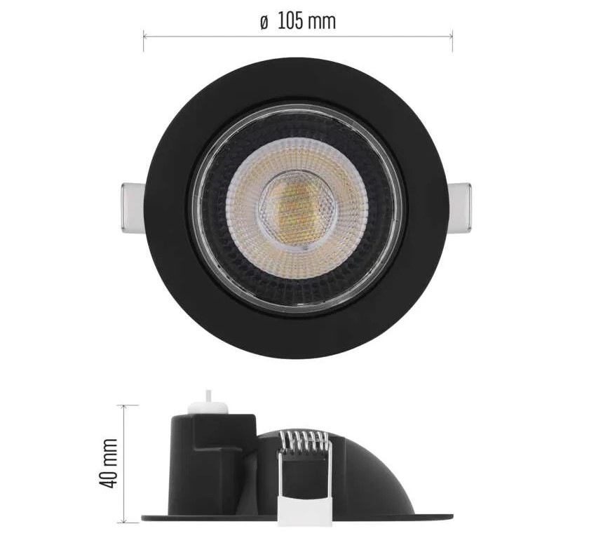 Vstavané svietidlo EMOS Geri 6,5 W, 10cm, 780lm, teplá-studená biela čierne LED SVIETIDLO GERI VES. KR 6,5 W 700LM IP20 CCT Č