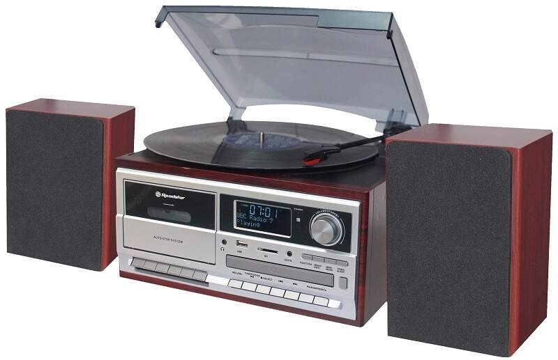 Mikro HiFi systém Roadstar HIF-8892 D+BT čierny/strieborný/hnedý