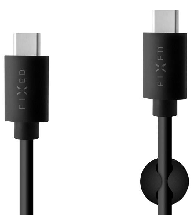 Kábel FIXED USB-C/USB-C a podporou PD, USB 2.0, 60W, 1m čierny