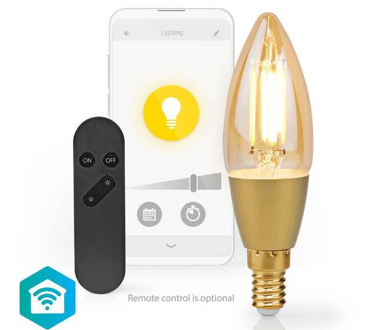 Inteligentná žiarovka Nedis SmartLife sviečka, Wi-Fi, E14, 470 lm, 4.9 W, Teplá Biela Inteligentná žiarovka Nedis SmartLife sviečka, Wi-Fi, E14, 470 lm, 4.9 W, Teplá Biela