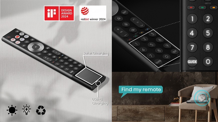 Televízor Hisense 75U7NQ Televízia Hisense 75U7NQ, solárne nabíjanie diaľkového ovládača