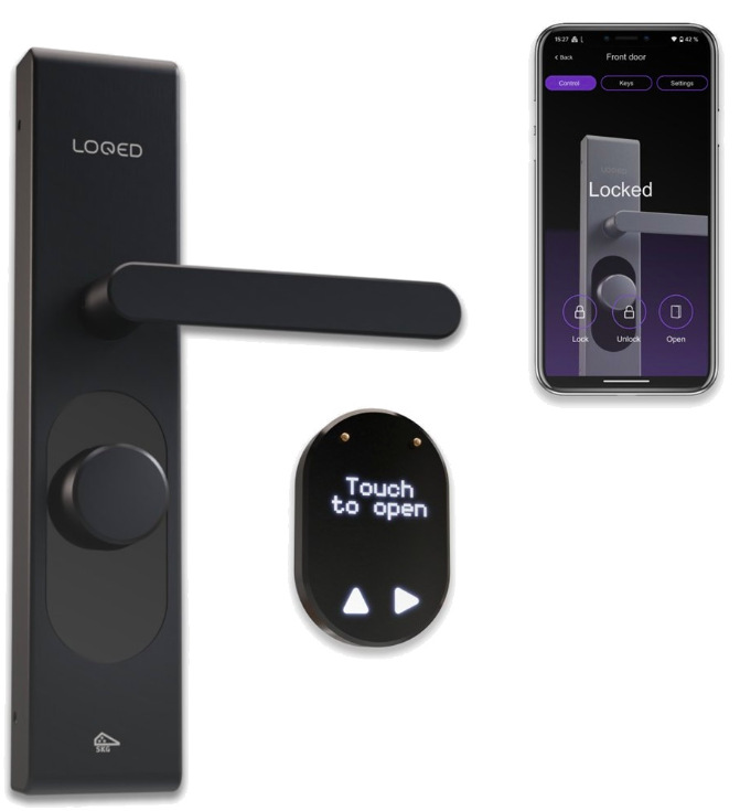 Zámok Shelly Smart Loqed Touch čierny Chytrý zámok Shelly Smart Loqed Touch v čiernej farbe s displejom Touch to Open a ovládaním v mobilnej aplikácii